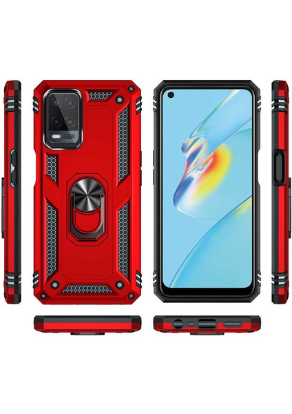 Oppo A54 4g Kılıf Standlı Magnet Mıknatıslı Yüzük Armored Zırhlı Kapak