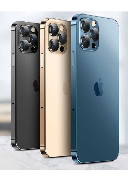 Apple iPhone 14 Pro Kamera Lens Koruyucu Full Kare Tam Koruma Yüksek Çözünürlük Derin Mor