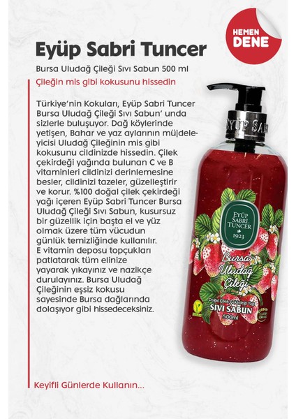 Bursa Uludağ Çileği Sıvı Sabun 500 Ml fiyatları