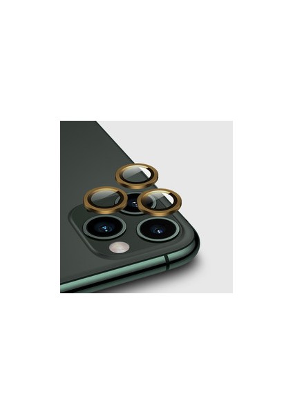 Apple iPhone 11 Kamera Lens Koruyucu Halka Model Gold Renk