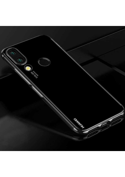 Huawei Honor Play Kılıf Dört Köşe Lazer Kenarları Renkli Şeffaf Silikon Kılıf