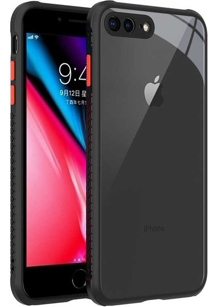 Apple iPhone 8 Plus Kılıf ​​yüksek Kenar ve Kamera Korumalı Mat Parmak Izi Yapmaz Silikon