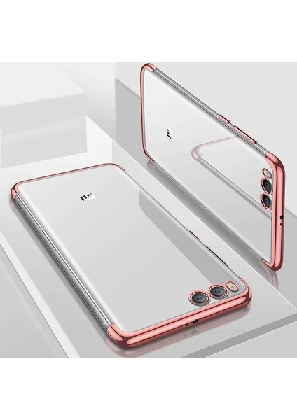 Xiaomi Mi 6 Kılıf Dört Köşe Lazer Kenarları Renkli Şeffaf Silikon Kılıf