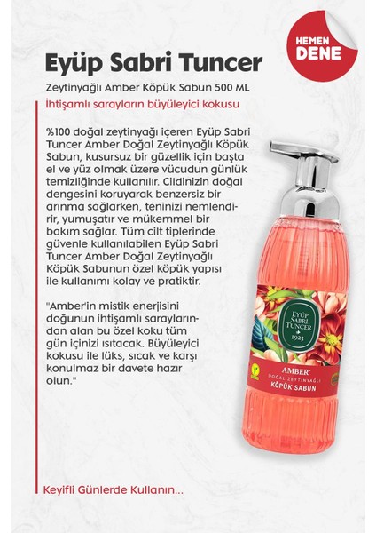 Zeytinyağlı Amber Köpük Sabun 500 Ml
