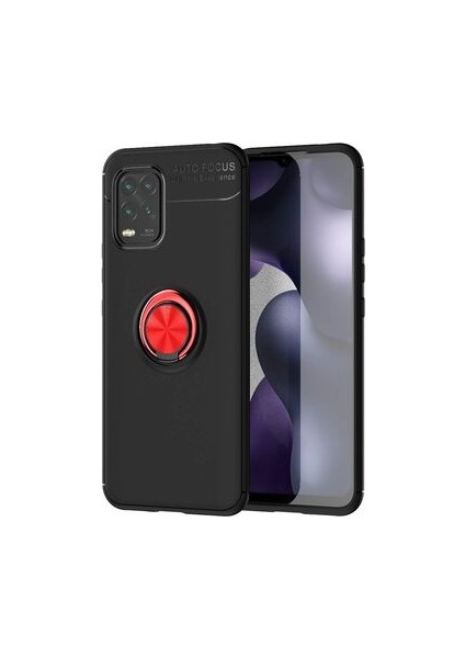 Xiaomi Mi 10 Lite Kılıf Yüzüklü Standlı Soft Parmak Izi Bırakmaz+Nano Ekran Koruma