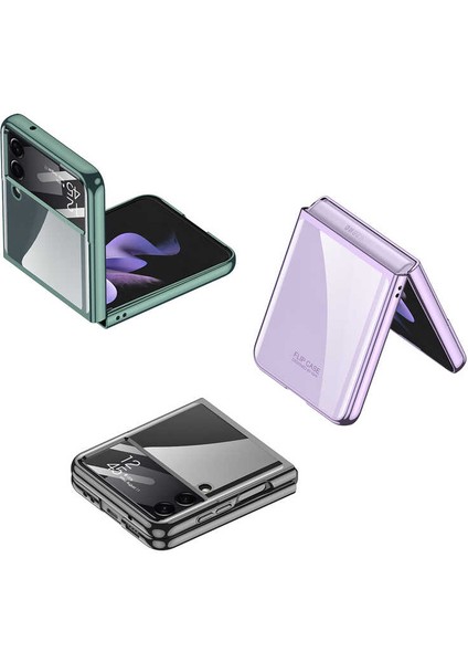Galaxy Z Flip 4 Kılıf Metal Görünüm Kamera Korumalı Tam Kalıp Kapak modelleri