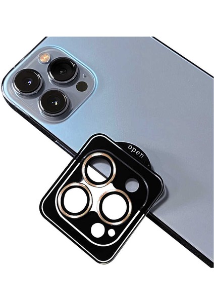 Apple iPhone 14 Pro Kamera Lens Koruyucu Kolay Takma Aparatlı Çözünürlük Bozmayan Lens Koruma