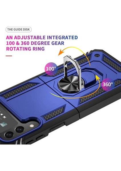 Galaxy Z Flip 4 Kılıf Zırhlı Standlı Yüzüklü Magnet Kapak Tam Koruma fırsatları