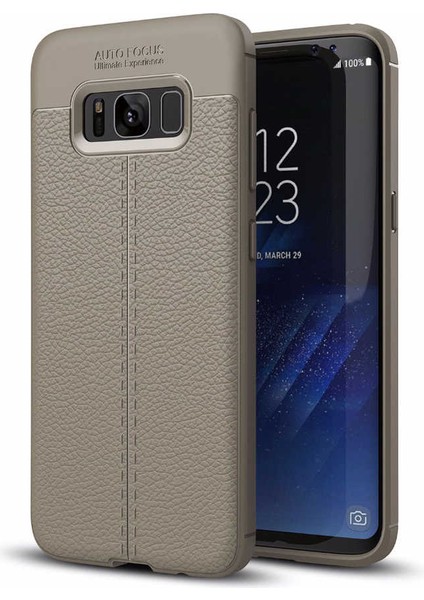 Galaxy S8 Plus Kılıf Deri Görünümlü Tam Koruma Orjinal Silikon