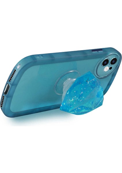 Apple iPhone 11 Kılıf Kamera Korumalı Kalp Desen Pop Soketli Renkli Tam Koruma Kapak