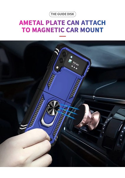 Galaxy Z Flip 4 Kılıf Zırhlı Standlı Yüzüklü Magnet Kapak Tam Koruma indirimleri