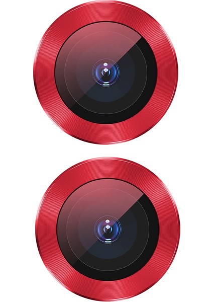 Apple iPhone 11 Kamera Lens Koruyucu Halka Model Kırmızı Renk