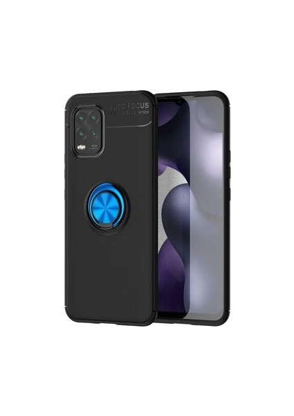 Xiaomi Mi 10 Lite Kılıf Yüzüklü Standlı Soft Parmak Izi Bırakmaz+Nano Ekran Koruma