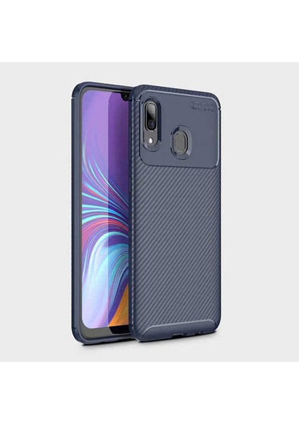 Samsung Galaxy A30 Kılıf Ultra Slim Fit Karbon Tasarım Tam Kalıp+Nano Ekran Koruma