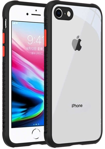 Apple iPhone 8 Kılıf ​​yüksek Kenar ve Kamera Korumalı Mat Parmak Izi Yapmaz Silikon