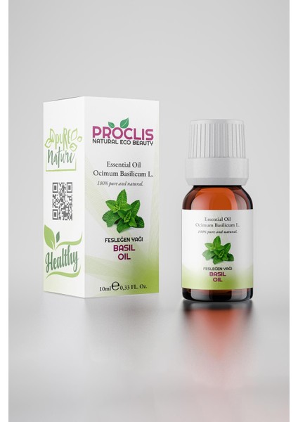 Fesleğen Yağı, 100 Doğal Uçucu Yağ, Basil Oil, Ocimum Basilicum L. 10ml