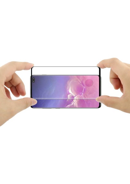 Samsung Galaxy S10 Plus Ekran Koruyucu 3D Kavisli Seramik Tam Kapatan Esnek Ekran Koruma Siyah