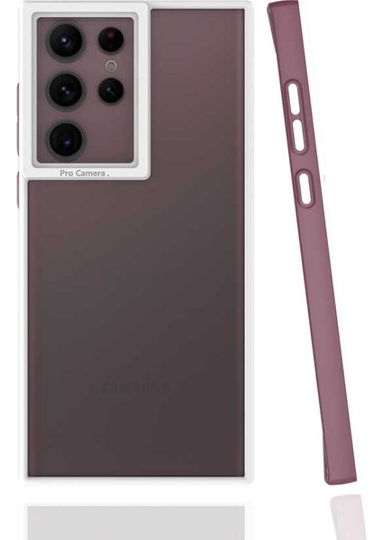 Samsung Galaxy S22 Ultra Uyumlu Kılıf Darbe Emici Kamera Lens Korumalı Arkası Mat Kapak