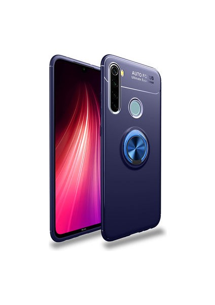 Xiaomi Redmi Note 8 Kılıf Yüzüklü Standlı Soft Parmak Izi Bırakmaz+Nano Ekran Koruma