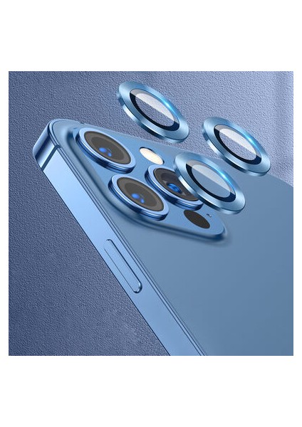 Apple iPhone 12 Pro Max Kamera Lens Koruyucu Çift Katman Temperli Cam Tam Koruma