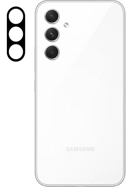 Samsung Galaxy A54 Kamera Cam Koruyucu 3D Net Görüntü Tam Kapatan Kavisli Lens Koruma