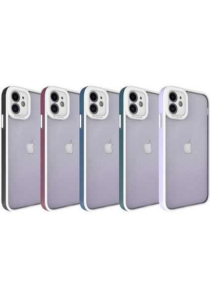 Apple Iphone 11 Uyumlu Kılıf Darbe Emici Kamera Lens Korumalı Arkası Mat Kapak