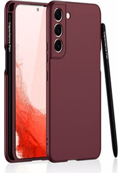 Samsung Galaxy S22 Plus Kılıf Kalemli Kapak Kadife Hissi Yüzey Slim Fit Dört Köşe Korumalı Tam Uyum