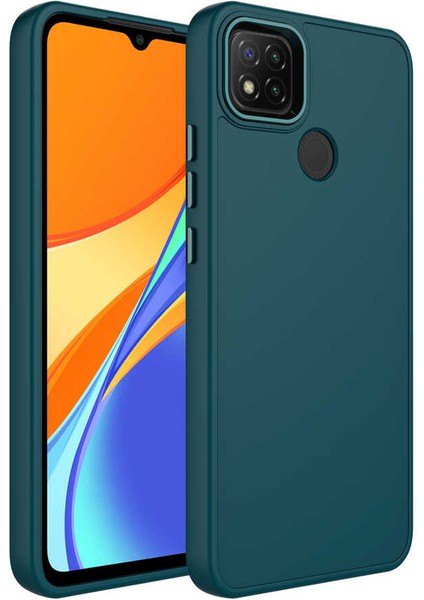 Xiaomi Redmi 10A Kılıf Metal Kamera Çerçeve Metal Buton Orjinal Kalıp Silikon Kapak