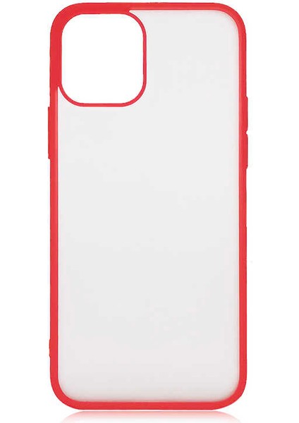 Apple iPhone 12 Pro Kılıf Transparan Buzlu Yumuşak Plastik Kenar Kısımları Renkli Silikon