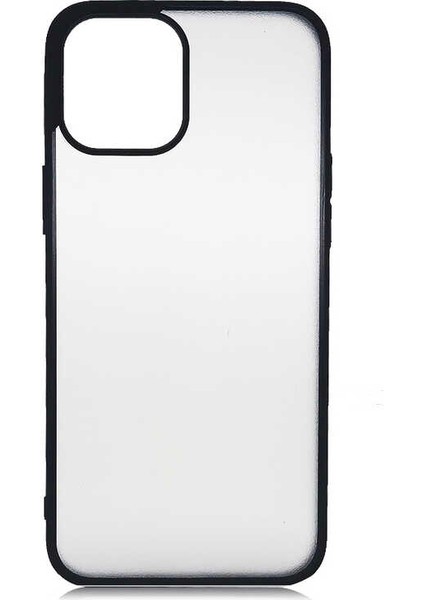 Apple iPhone 12 Mini Kılıf Transparan Buzlu Yumuşak Plastik Kenar Kısımları Renkli Silikon