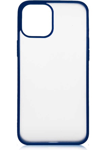 Apple iPhone 12 Pro Max Kılıf Transparan Buzlu Yumuşak Plastik Kenar Kısımları Renkli Silikon