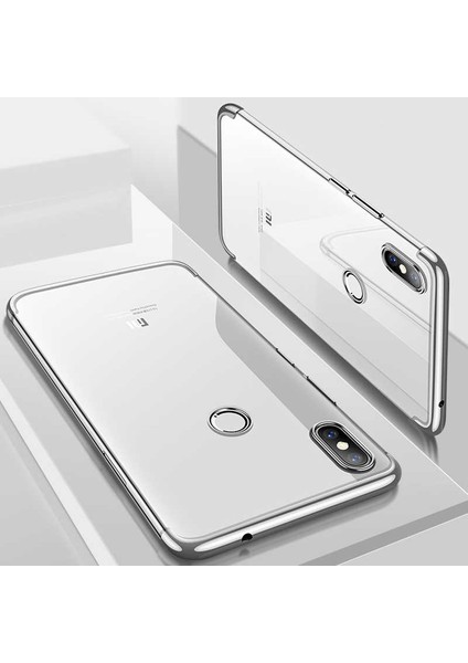 Xiaomi Redmi Note 5 Pro Kılıf Dört Köşe Lazer Kenarları Renkli Şeffaf Silikon Kılıf