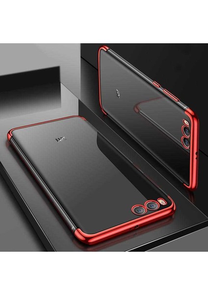 Xiaomi Mi 6 Kılıf Dört Köşe Lazer Kenarları Renkli Şeffaf Silikon Kılıf