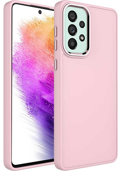 Samsung Galaxy A23 Kılıf Metal Kamera Çerçeve Metal Buton Orjinal Kalıp Silikon Kapak