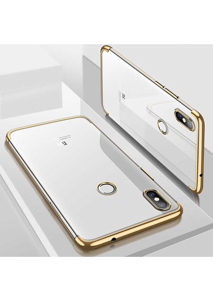 Xiaomi Redmi Note 5 Pro Kılıf Dört Köşe Lazer Kenarları Renkli Şeffaf Silikon Kılıf