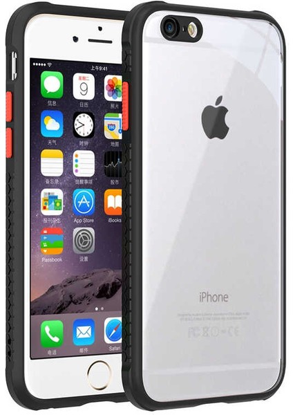 Apple iPhone 6 Kılıf ​​yüksek Kenar ve Kamera Korumalı Mat Parmak Izi Yapmaz Silikon
