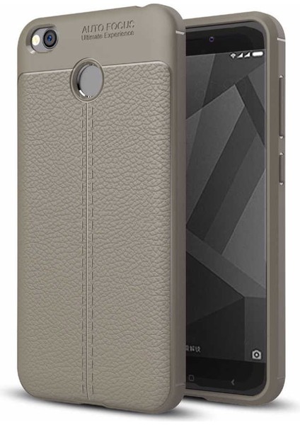Xiaomi Redmi 4x Kılıf Deri Görünümlü Tam Koruma Orjinal Silikon