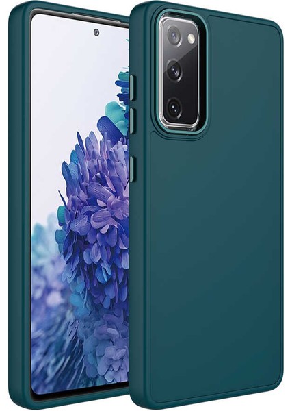 Samsung Galaxy S20 Fe Kılıf Metal Kamera Çerçeve Metal Buton Orjinal Kalıp Silikon Kapak