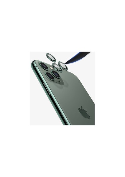 Apple iPhone 11 Pro Kamera Lens Koruyucu Halka Model Koyu Yeşil Renk