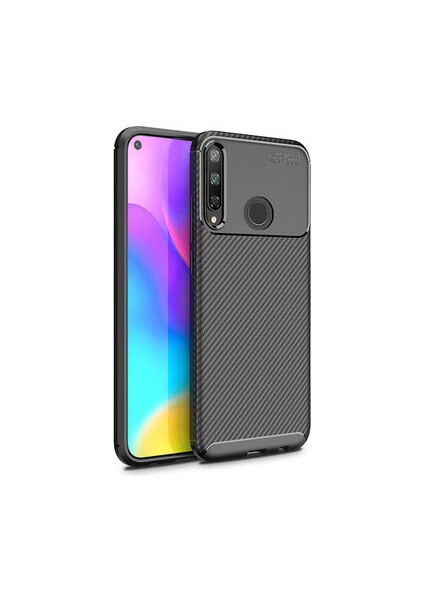 Huawei P40 Lite E Kılıf Ultra Slim Fit Karbon Tasarım Tam Kalıp+Nano Ekran Koruma