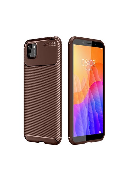 Huawei Y5P Kılıf Ultra Slim Fit Karbon Tasarım Tam Kalıp+Nano Ekran Koruma