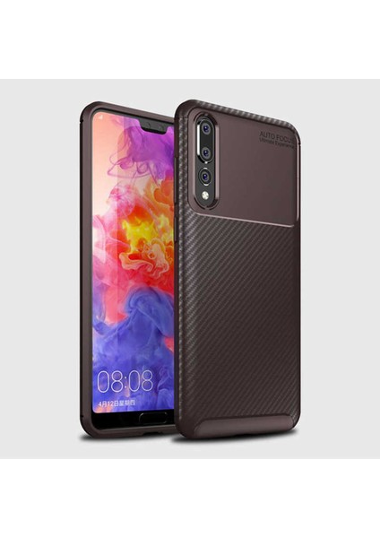 Huawei P20 Pro Kılıf Ultra Slim Fit Karbon Tasarım Tam Kalıp+Nano Ekran Koruma