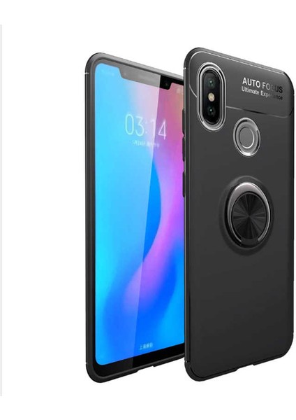 Xiaomi Redmi Note 7 Kılıf Yüzüklü Standlı Soft Parmak Izi Bırakmaz+Nano Ekran Koruma