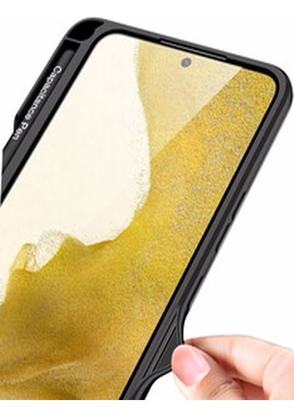 Samsung Galaxy S22 Plus Kılıf Kalemli Kapak Kadife Hissi Yüzey Slim Fit Dört Köşe Korumalı Tam Uyum