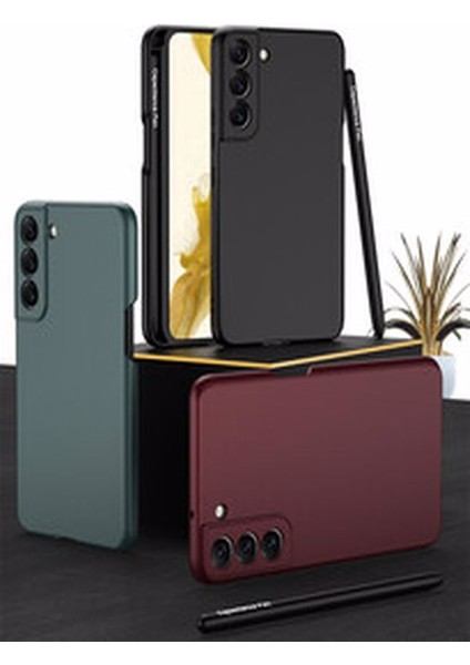 Samsung Galaxy S22 Plus Kılıf Kalemli Kapak Kadife Hissi Yüzey Slim Fit Dört Köşe Korumalı Tam Uyum