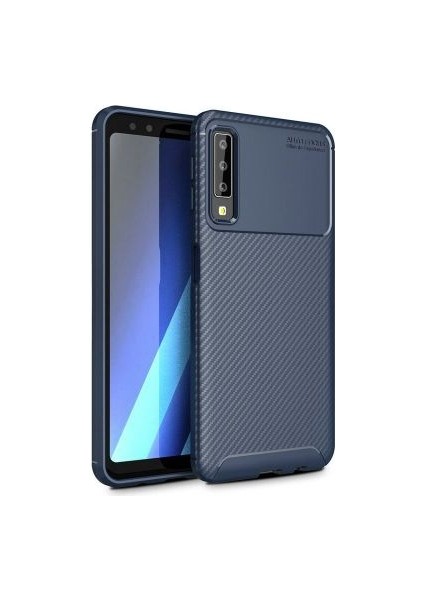 Samsung Galaxy A7 2018 Kılıf Ultra Slim Fit Karbon Tasarım Tam Kalıp+Nano Ekran Koruma