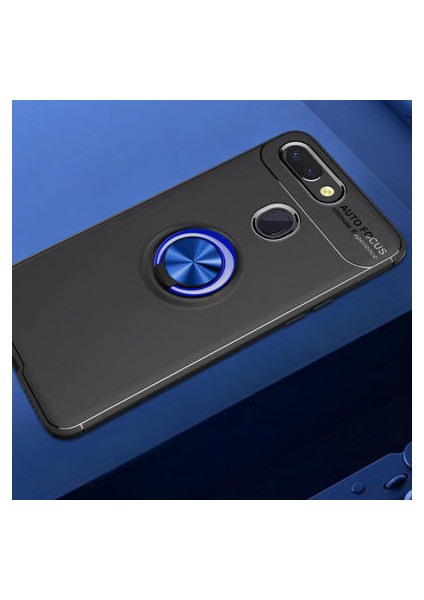 Xiaomi Mi 8 Lite Kılıf Yüzüklü Standlı Soft Parmak Izi Bırakmaz+Nano Ekran Koruma