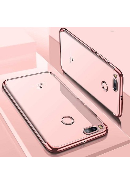 Cep Case Xiaomi Mi 5x Kılıf Dört Köşe Lazer Kenarları Renkli Şeffaf Silikon Kılıf