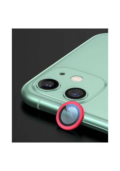 Apple iPhone 12 Kamera Lens Koruyucu Halka Model Kırmızı Renk