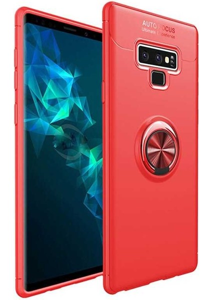 Samsung Galaxy Note 9 Kılıf Yüzüklü Standlı Soft Parmak Izi Bırakmaz+Nano Ekran Koruma